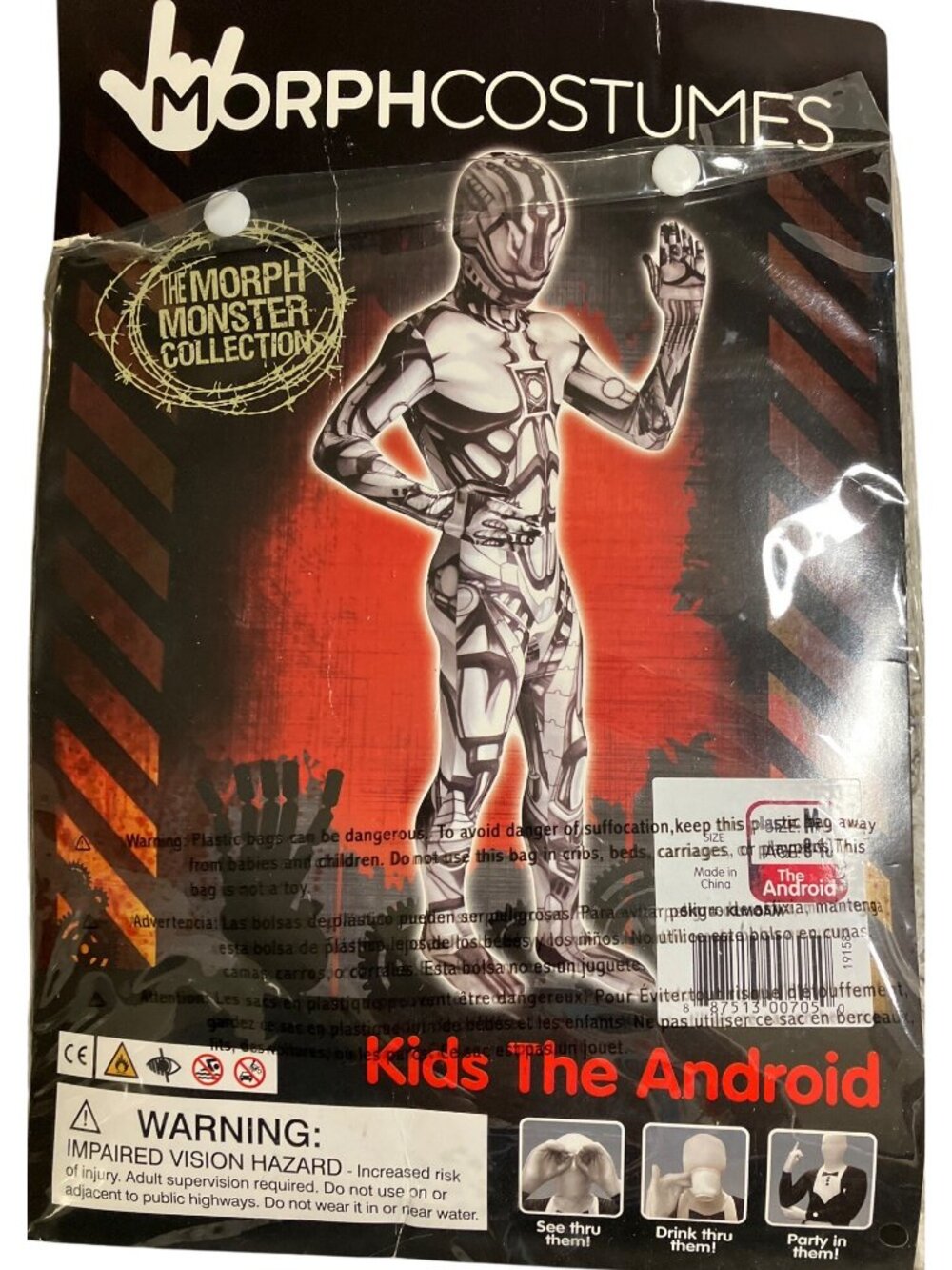 Kids The Android Morph Costume Morphcostume Medium Ages 8-10